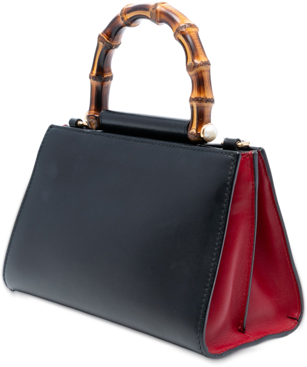 Gucci Mini Nappa Bamboo Nymphaea Top Handle Bag Zwart