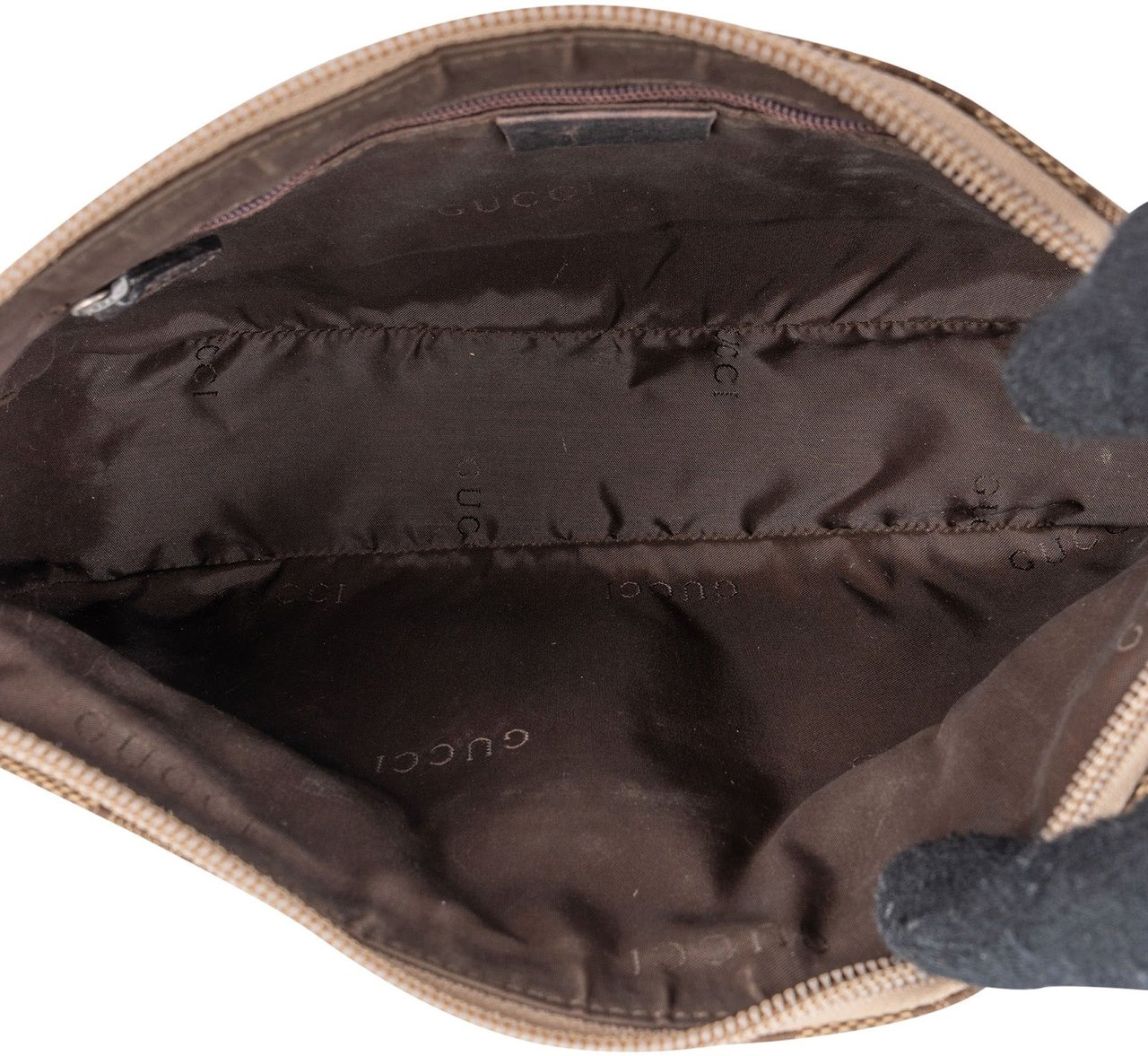 Gucci Gucci Monogram GG Bamboo Handle Shoulder Bag Beige