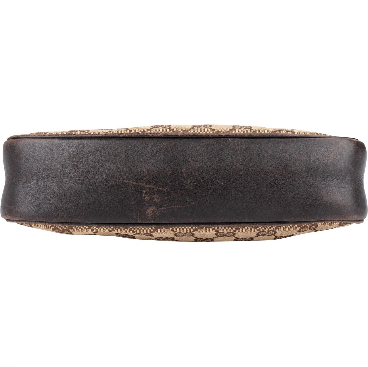 Gucci Gucci Monogram GG Bamboo Handle Shoulder Bag Beige