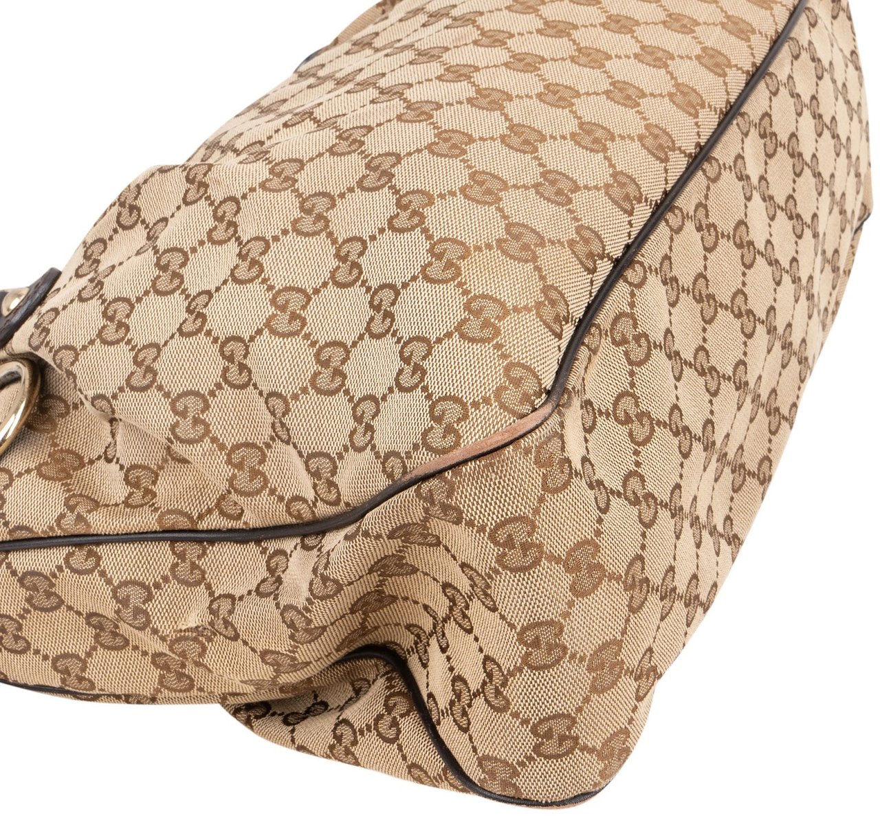 Gucci Gucci Monogram GG Canvas Sukey Handbag Bruin