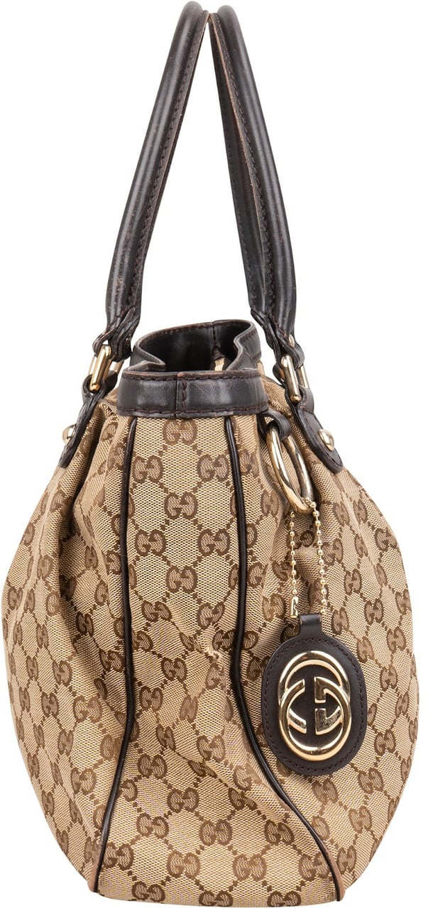 Gucci Gucci Monogram GG Canvas Sukey Handbag Bruin