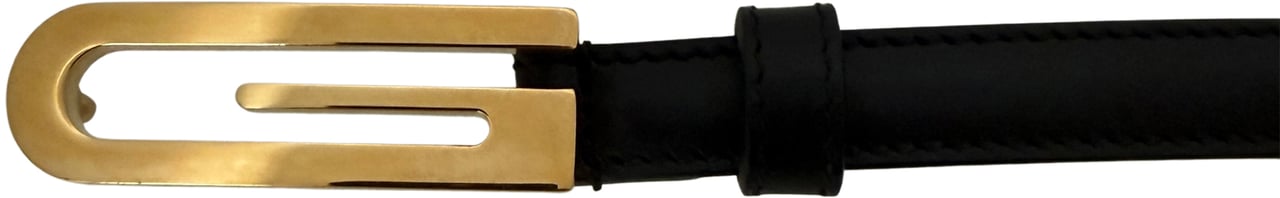 Gucci Gucci G Buckle schmaler Gürtel aus Leder 85cm Schwarz / sehr gut Zwart