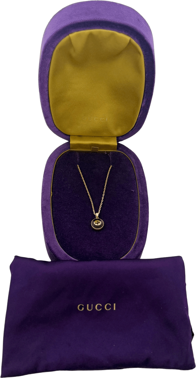 Gucci Gucci interlocking link necklace, 18 karat yellow gold with diamond/ unworn Goud