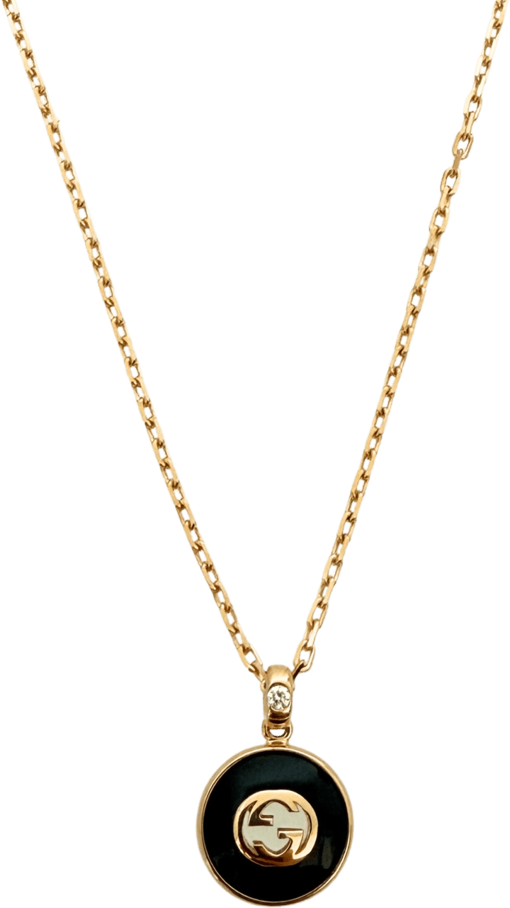Gucci Gucci Interlocking Gliederhalskette Gelbgold 18 Karat mit Dianmant/ ungetragen Goud