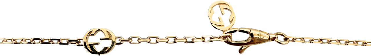 Gucci Gucci Interlocking Gliederhalskette Gelbgold 18 Karat mit Dianmant/ ungetragen Goud