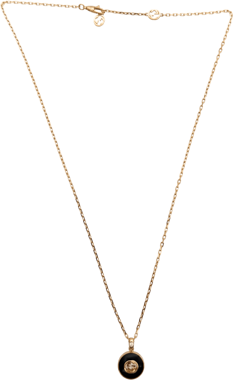 Gucci Gucci Interlocking Gliederhalskette Gelbgold 18 Karat mit Dianmant/ ungetragen Goud