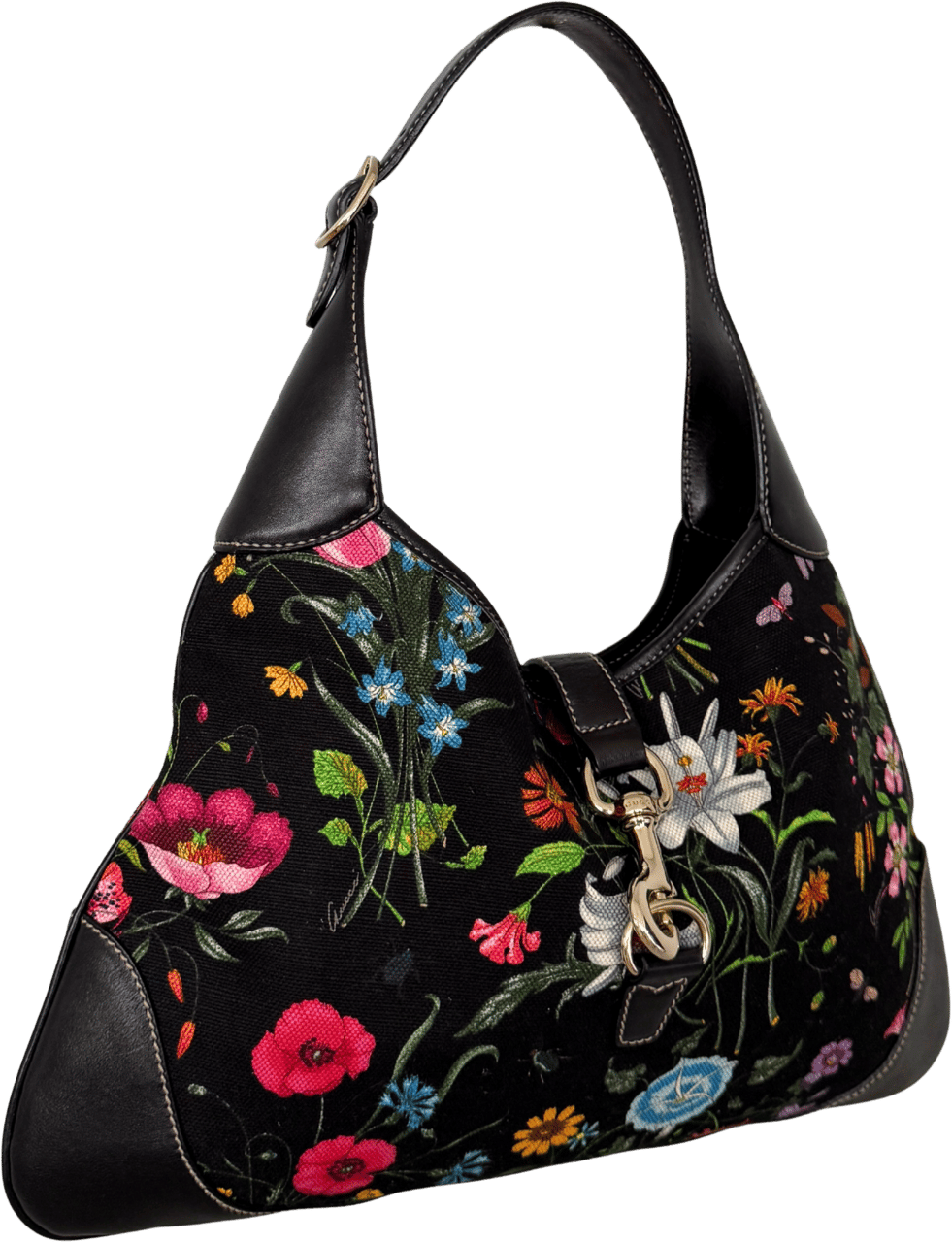 Gucci Gucci Canvas Flora Jackie O Bouvier Hobo Tasche Multicolor / sehr gut Divers