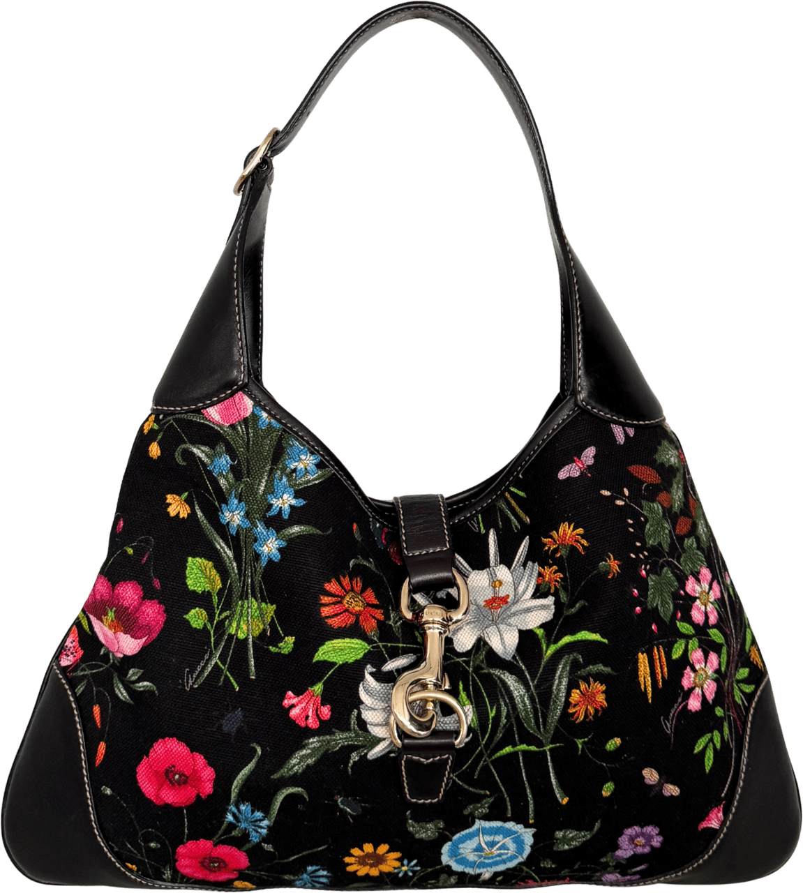 Gucci Gucci Canvas Flora Jackie O Bouvier Hobo Tasche Multicolor / sehr gut Divers