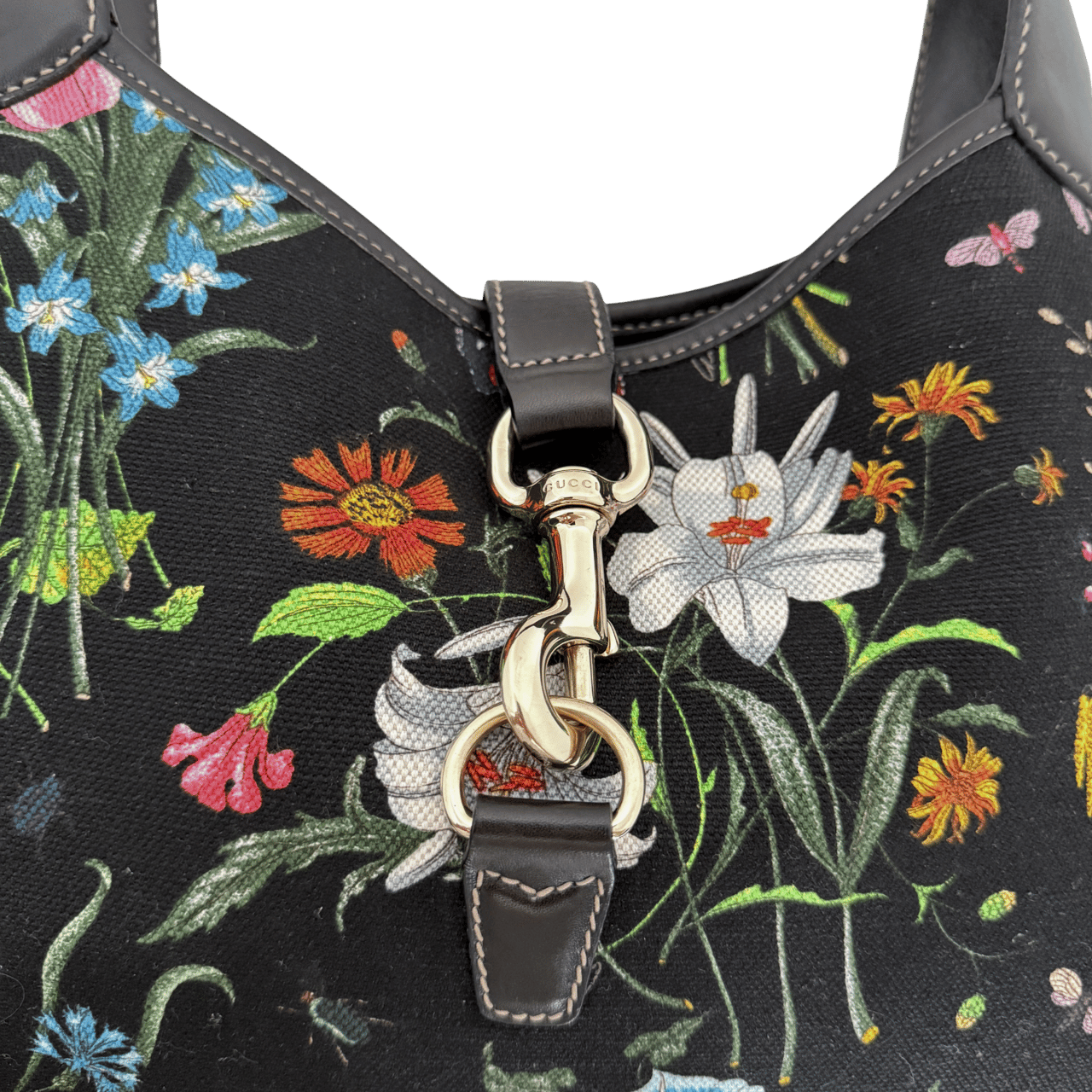 Gucci Gucci Canvas Flora Jackie O Bouvier Hobo Tasche Multicolor / sehr gut Divers