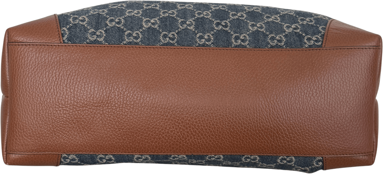 Gucci Gucci Ophidia GG Denim Tote Bag Blau / gut Blauw