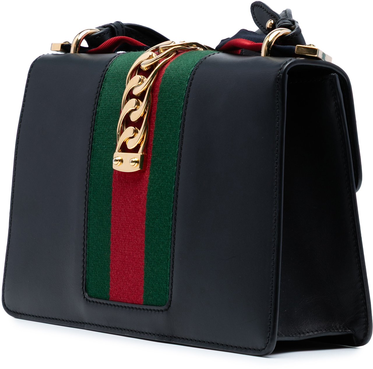 Gucci Small Leather Sylvie Satchel Zwart