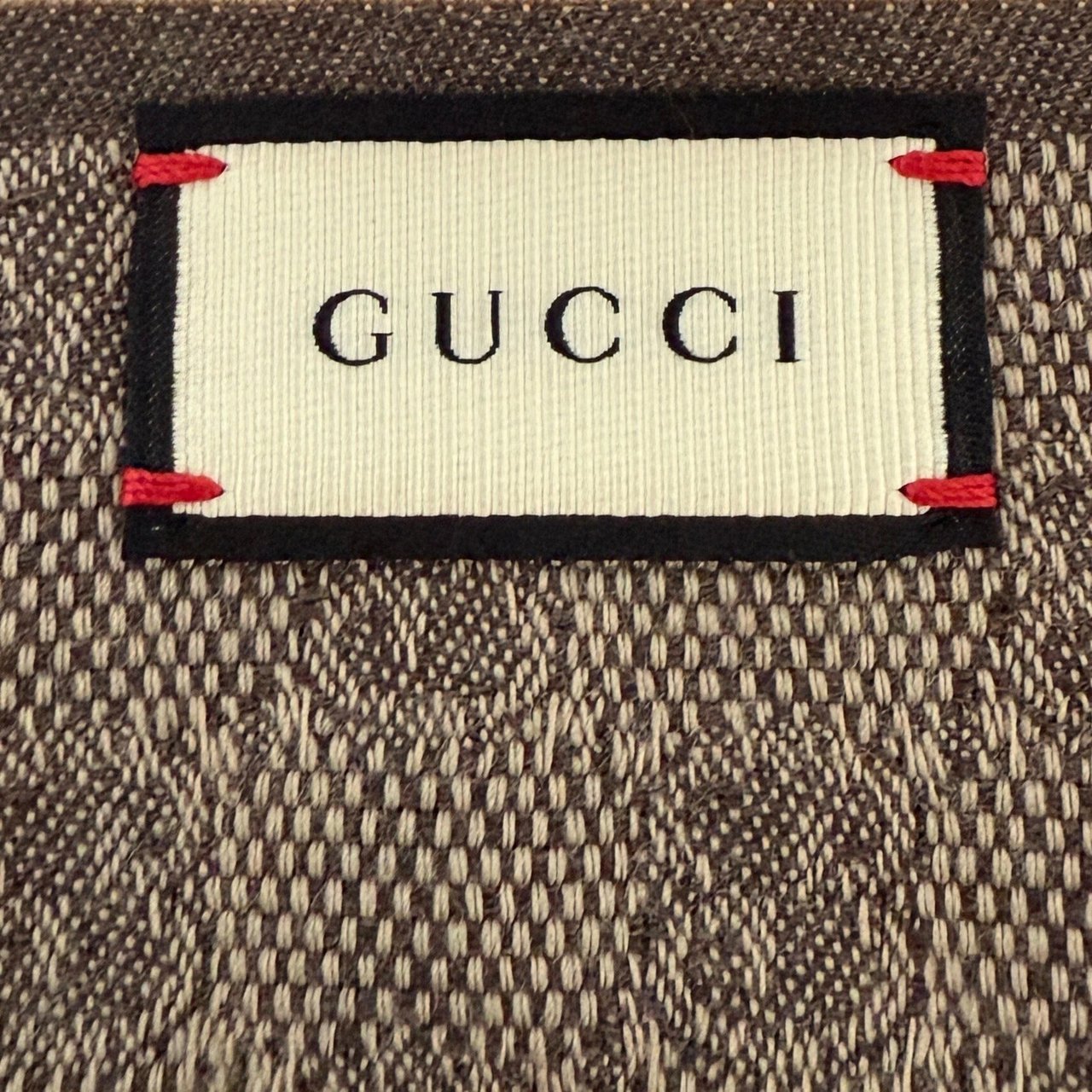 Gucci Gucci GG Schal aus Wolle und Seide Braun Streifen / neuwertig Bruin