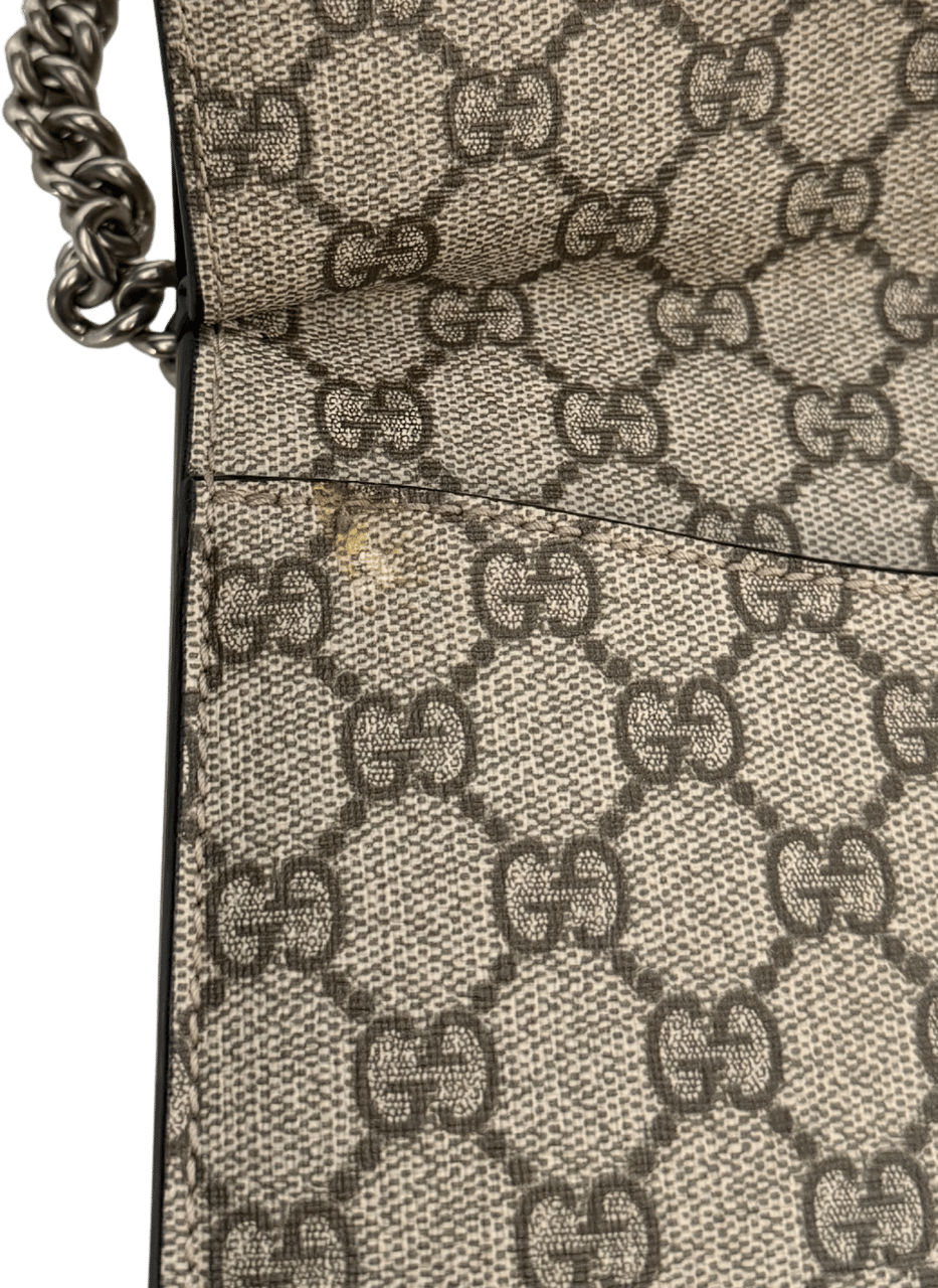 Gucci Gucci Dionysus Kleine Schultertasche GG Supreme Beige / sehr gut Beige