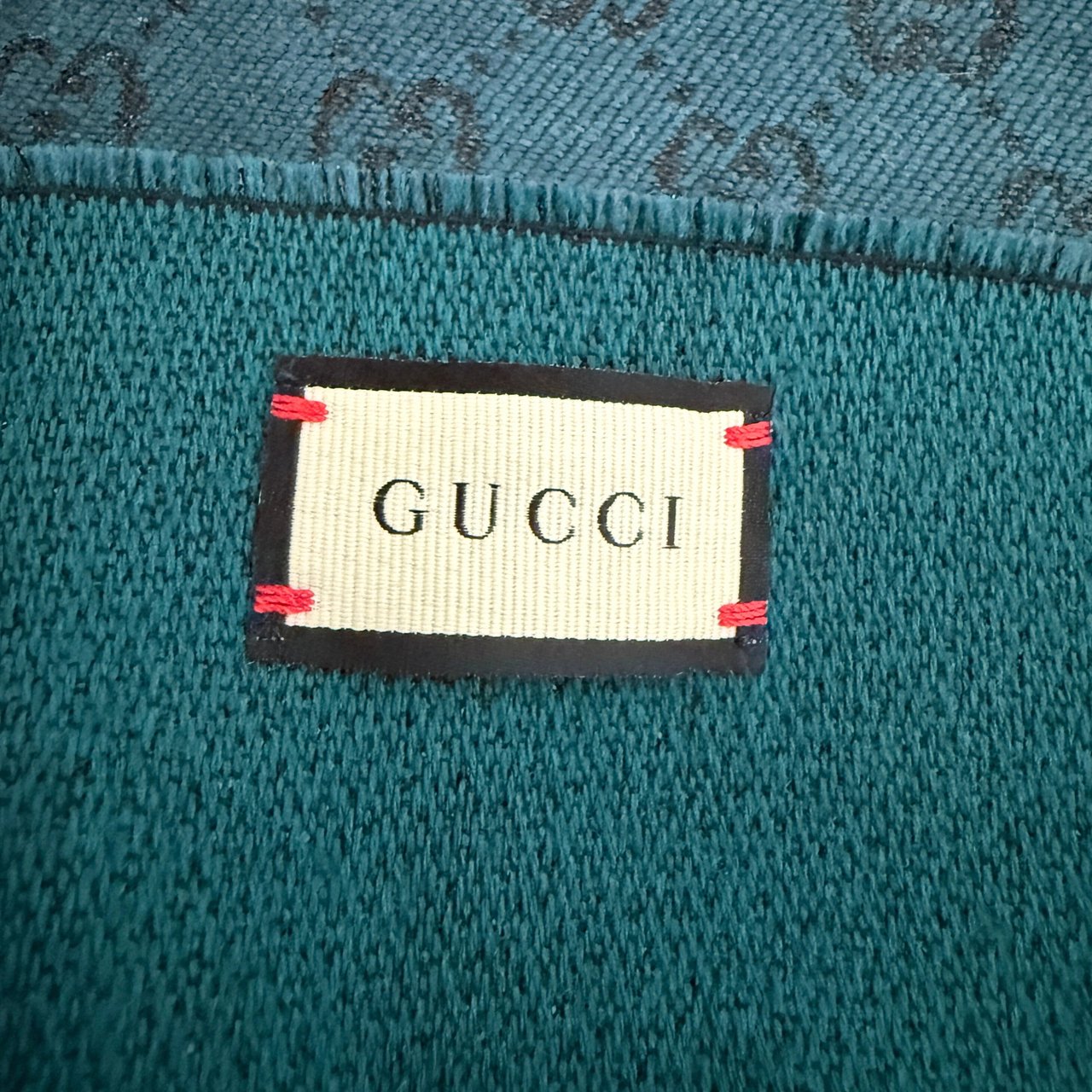 Gucci Gucci Schal aus Wolle Türkis Schwarz / neuwertig Groen