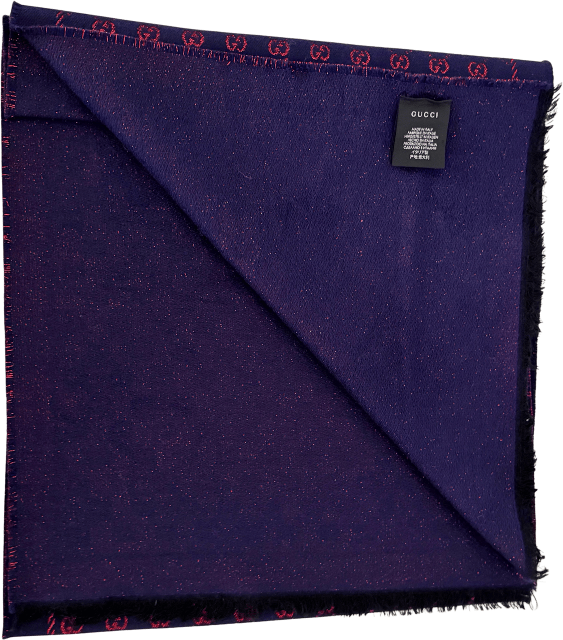 Gucci Gucci Schal aus Wolle Marineblau Rot / neuwertig Blauw