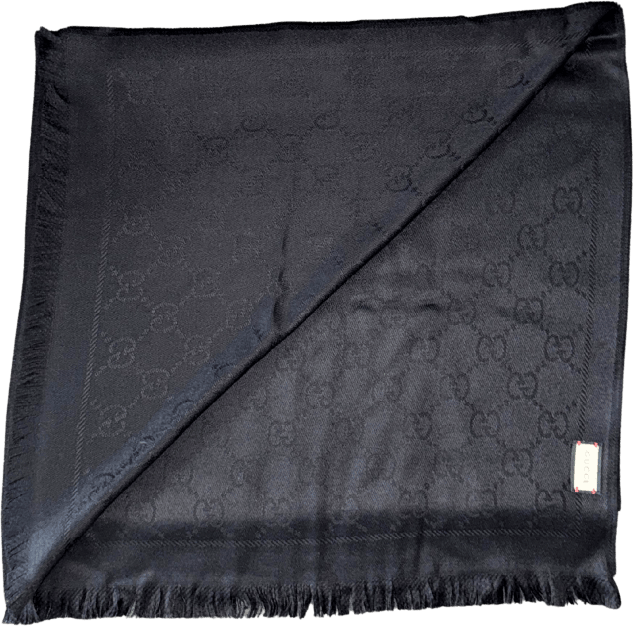 Gucci Gucci Schal aus Wolle Schwarz / neuwertig Zwart