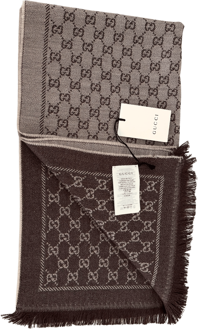 Gucci Gucci Schal aus Wolle Braun / ungetragen Bruin