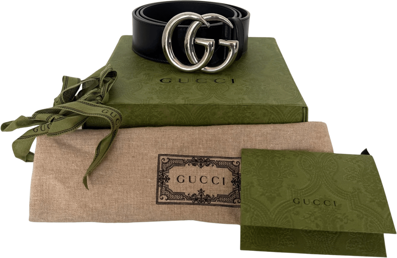 Gucci Gucci Wide GG Marmont Belt Size 90 Full Set Zwart