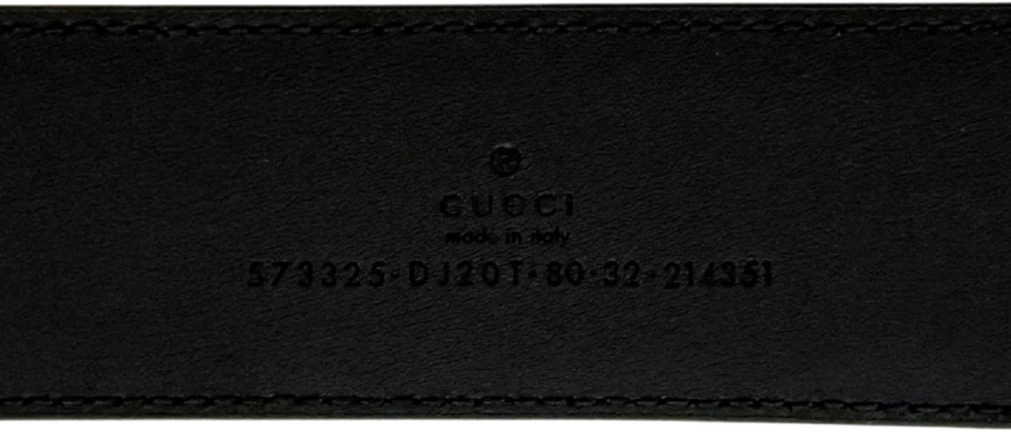 Gucci Gucci Polished D-Ring Leather Belt Black 80cm Zwart