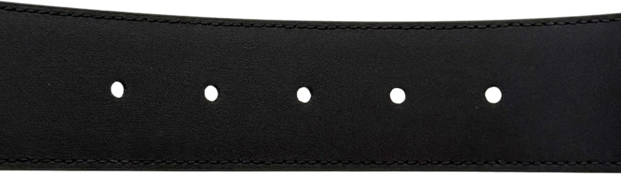 Gucci Polished D-Ring Leather Belt Black 80cm Zwart