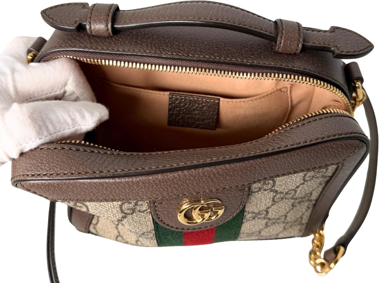 Gucci Gucci Ophidia GG Mini Schultertasche Braun / sehr gut Bruin