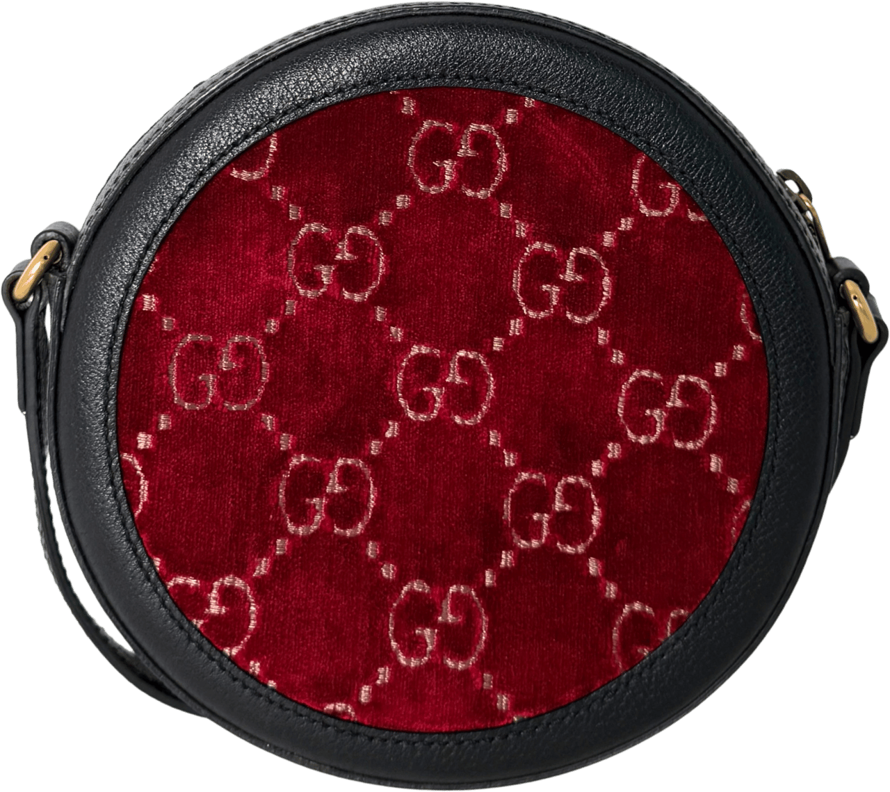 Gucci Gucci Runde GG Umhängetasche Velvet Rot Fullset / neuwertig Rood