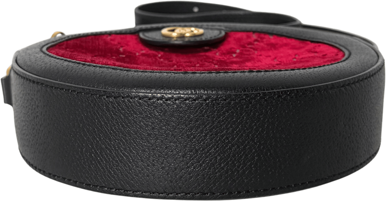Gucci Gucci Runde GG Umhängetasche Velvet Rot Fullset / neuwertig Rood