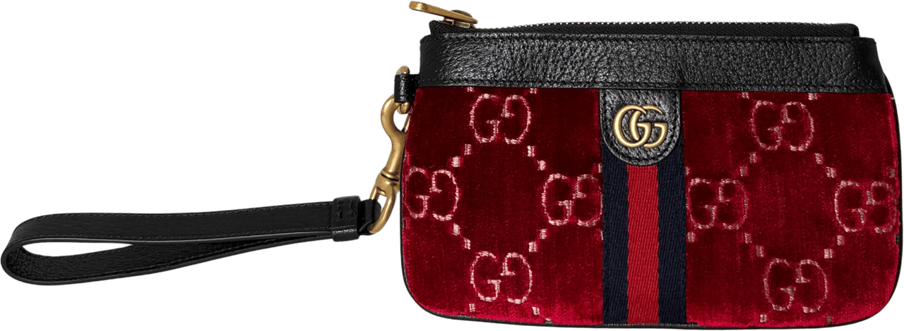 Gucci Gucci GG Geldbörse Velvet Rot / neuwertig Rood