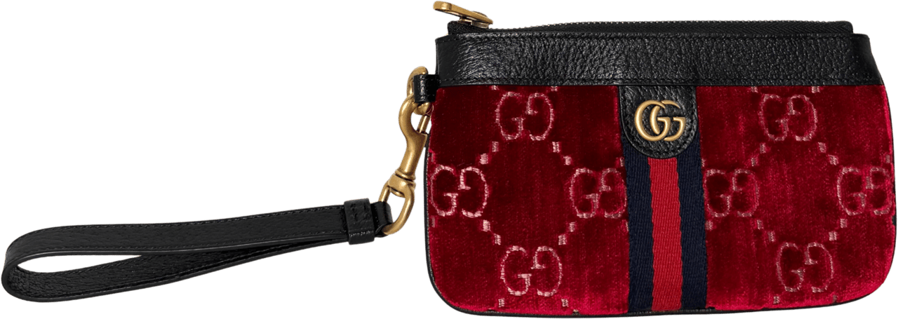 Gucci Gucci GG Geldbörse Velvet Rot / neuwertig Rood