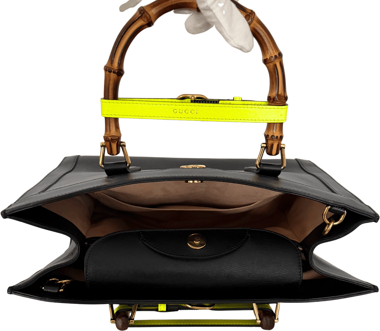 Gucci Gucci Großer Diana Bamboo Shopper Schwarz / gut Zwart