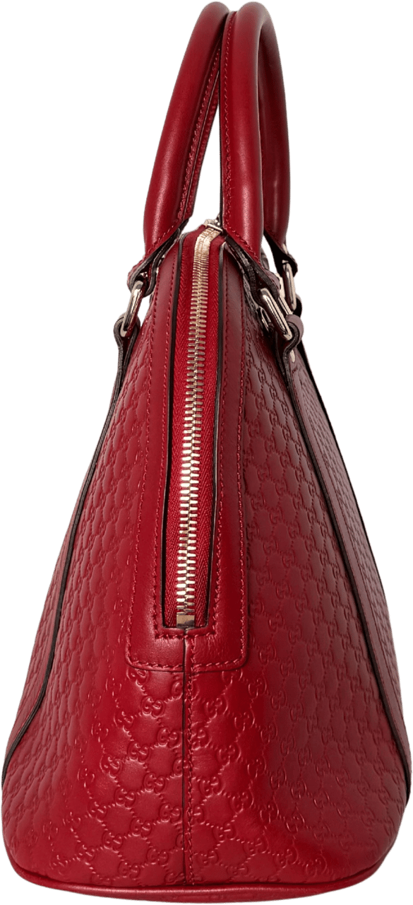 Gucci Gucci mittelgroße Microguccissima Dome Handtasche Rot / sehr gut Rood