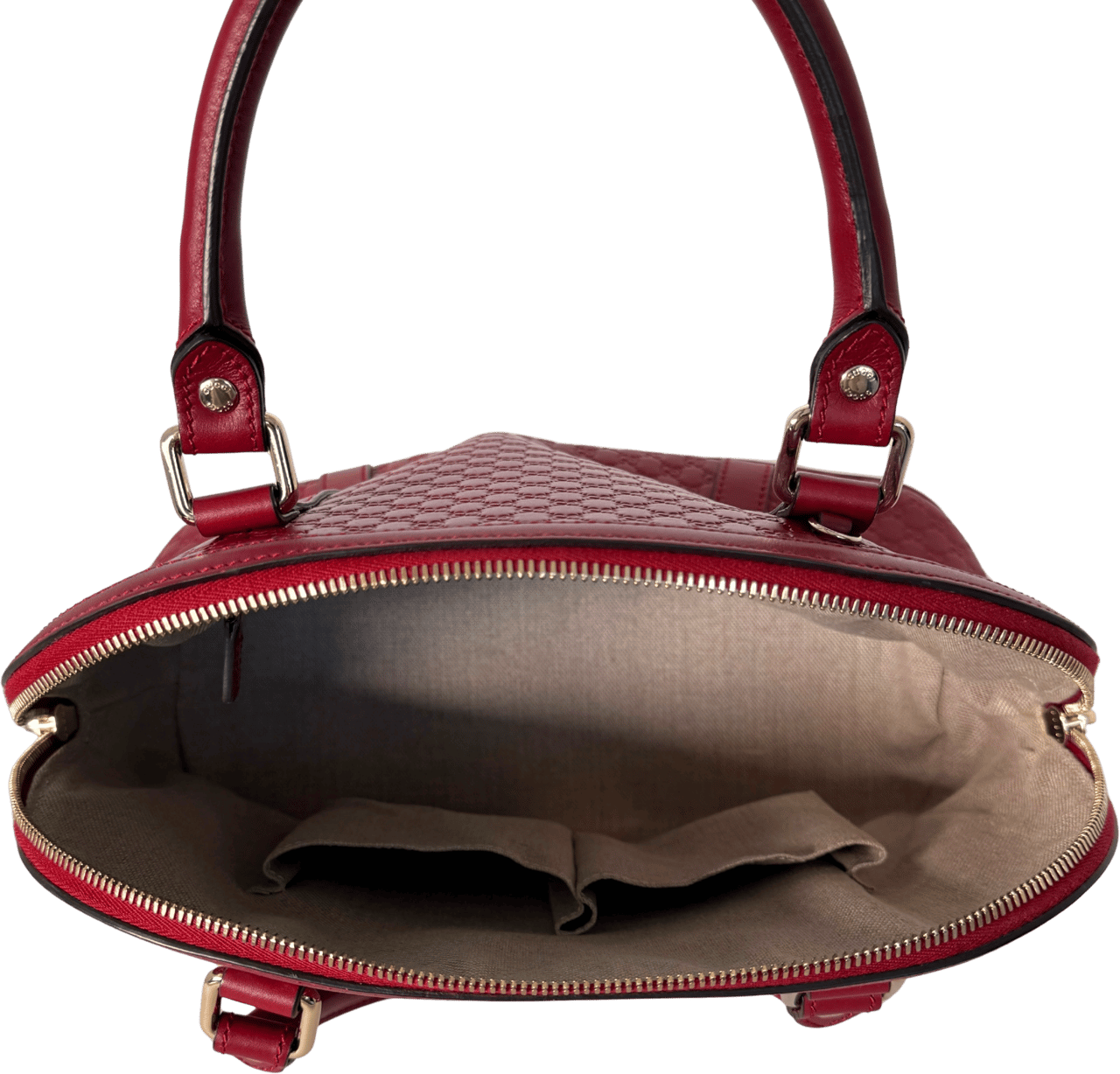 Gucci Gucci mittelgroße Microguccissima Dome Handtasche Rot / sehr gut Rood