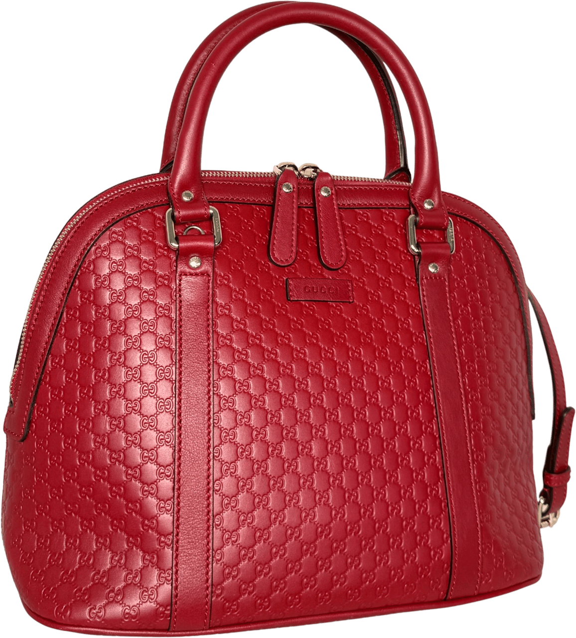 Gucci Gucci mittelgroße Microguccissima Dome Handtasche Rot / sehr gut Rood