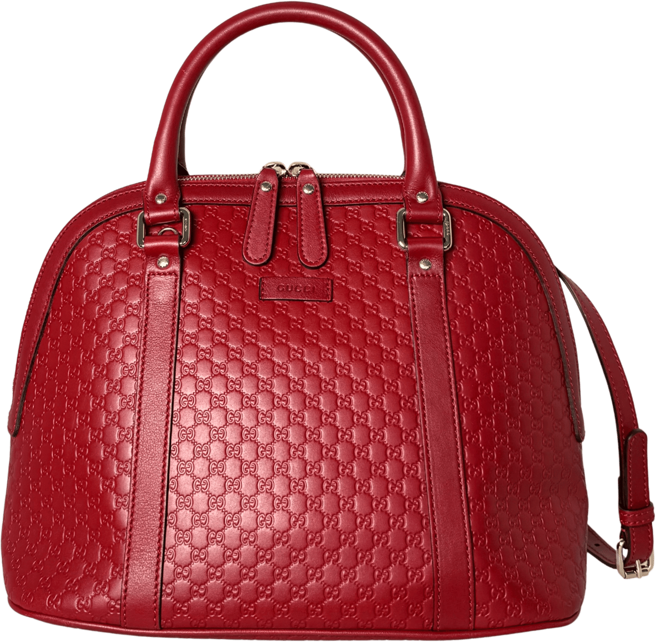 Gucci Gucci mittelgroße Microguccissima Dome Handtasche Rot / sehr gut Rood