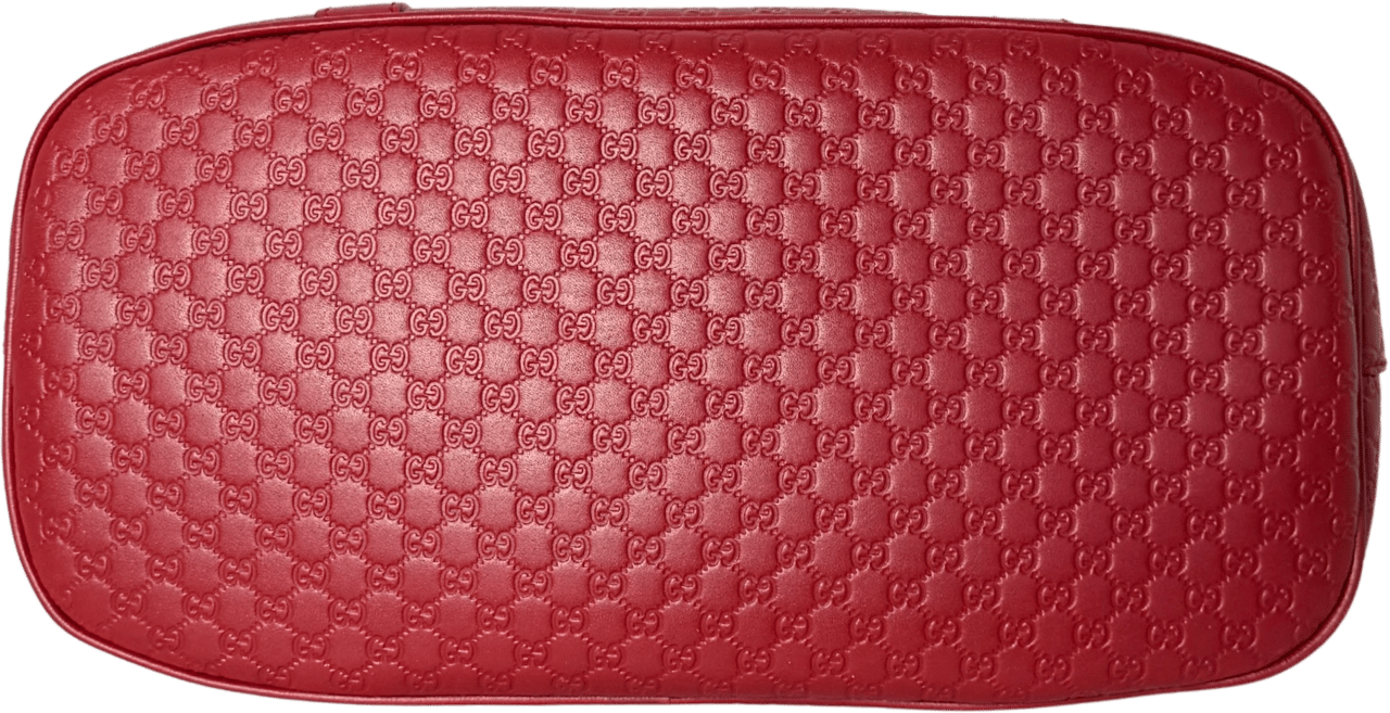 Gucci Gucci mittelgroße Microguccissima Dome Handtasche Rot / sehr gut Rood