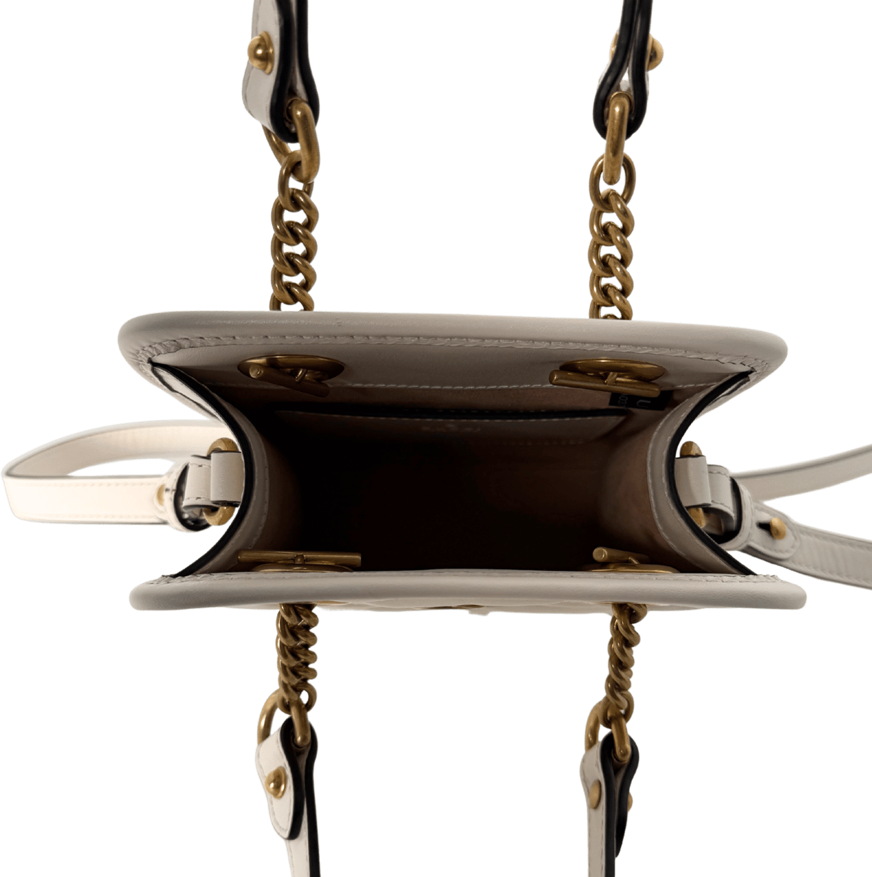 Gucci Gucci GG Marmont Mini-Handtasche Weiß / sehr gut Wit