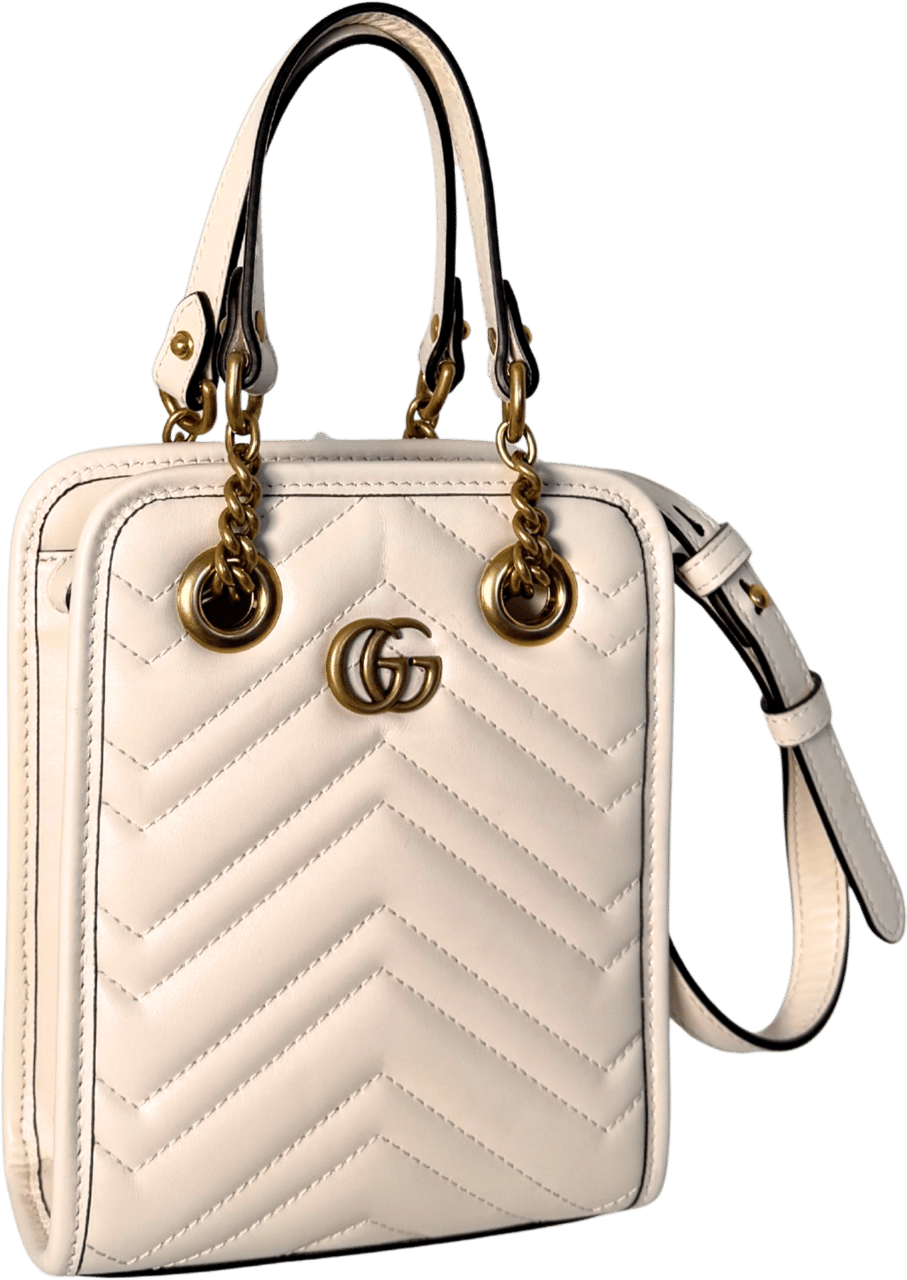 Gucci Gucci GG Marmont Mini-Handtasche Weiß / sehr gut Wit