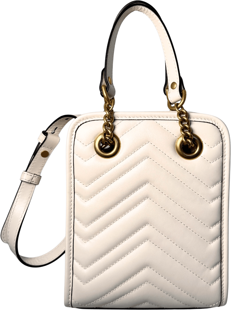 Gucci Gucci GG Marmont Mini-Handtasche Weiß / sehr gut Wit