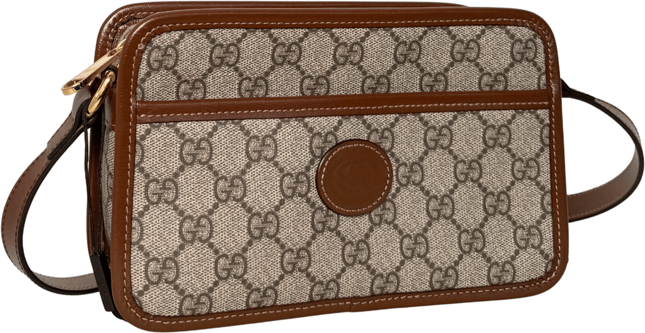 Gucci Gucci GG Supreme Schultertrasche Braun Fullset / sehr gut Bruin