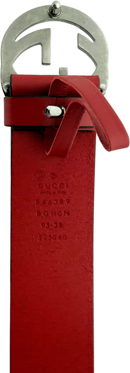 Gucci Gucci Interlocking GG Gürtel Größe 95 Rot / sehr gut Rood