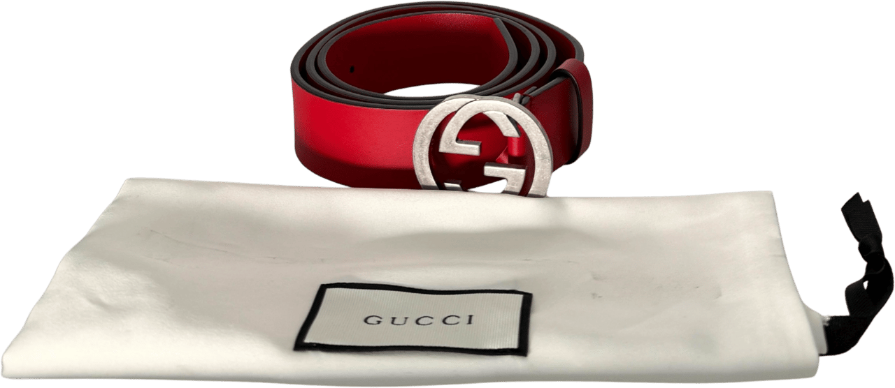 Gucci Gucci Interlocking GG Gürtel Größe 95 Rot / sehr gut Rood