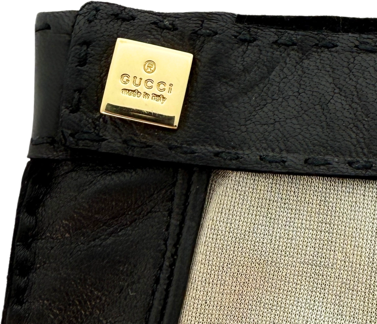 Gucci Gucci Lederhandschuhe Größe 8 1/2 Schwarz / neuwertig Zwart