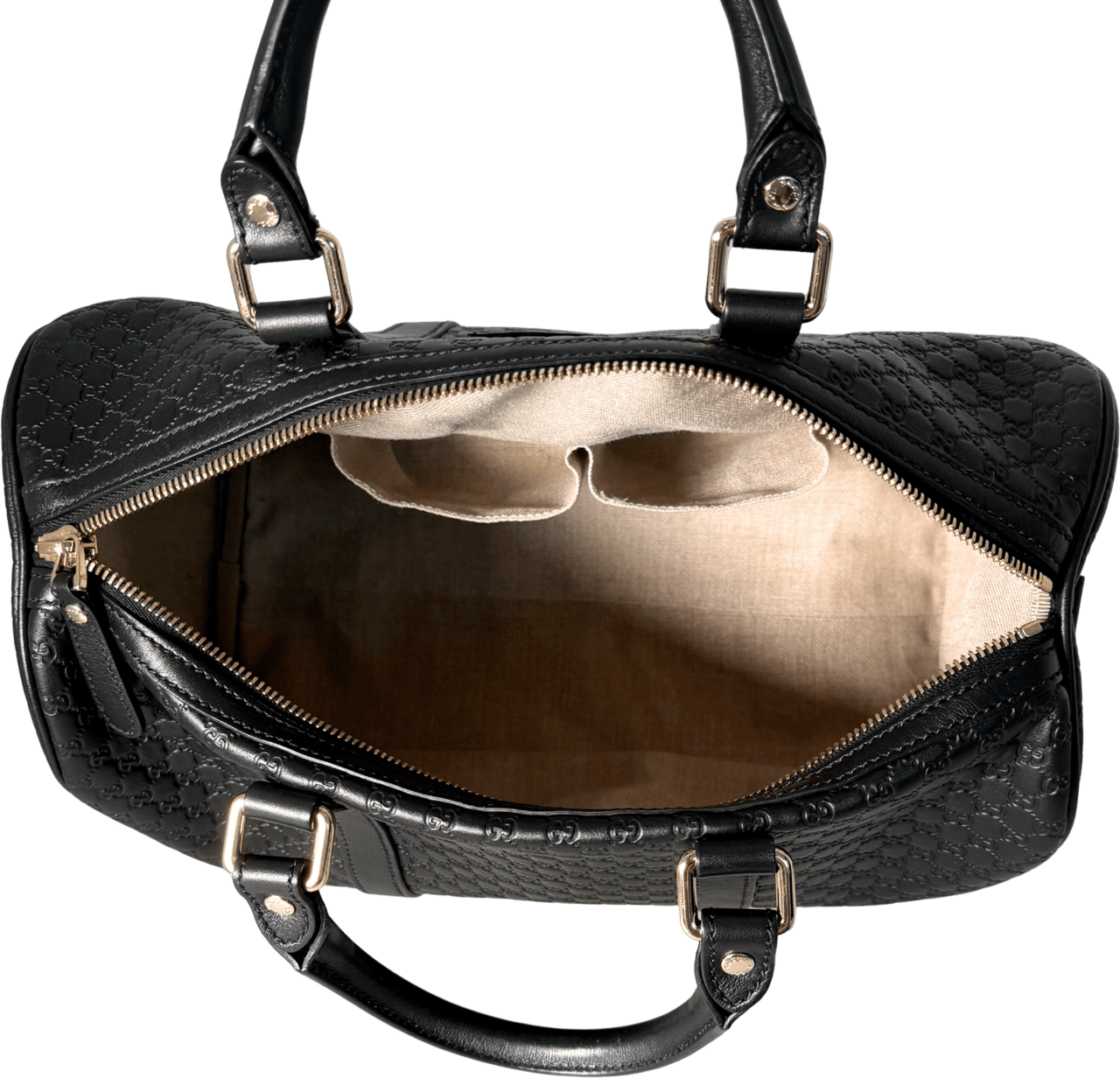 Gucci Gucci Microguccissima Boston Bag Schwarz / sehr gut Zwart