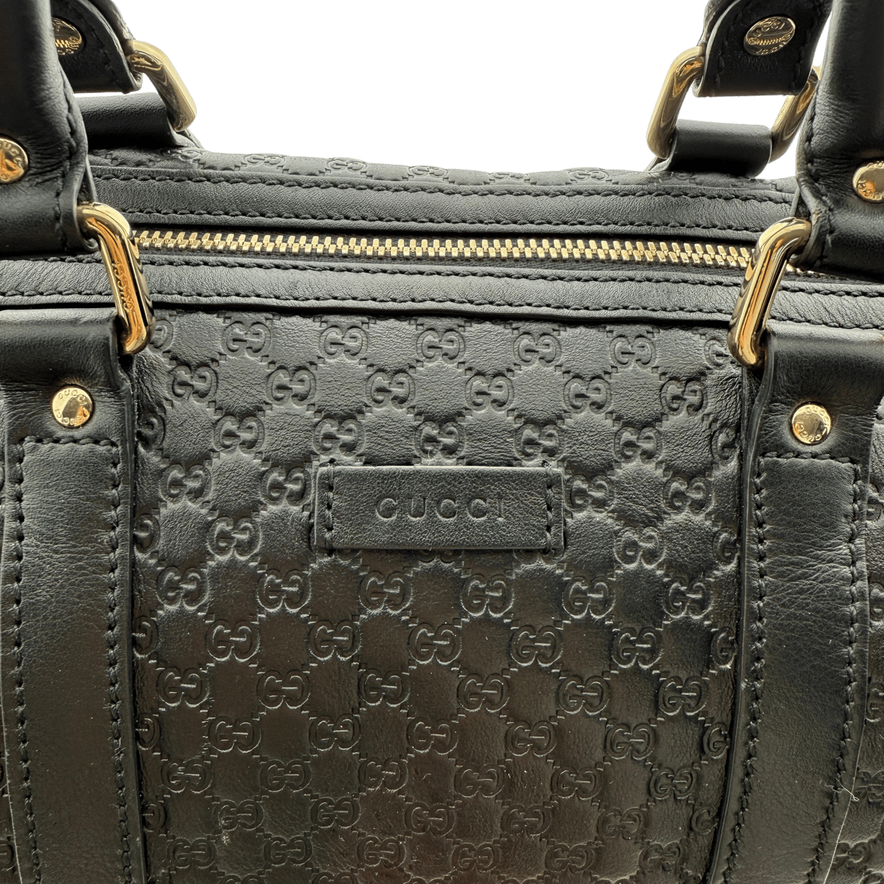 Gucci Gucci Microguccissima Boston Bag Schwarz / sehr gut Zwart