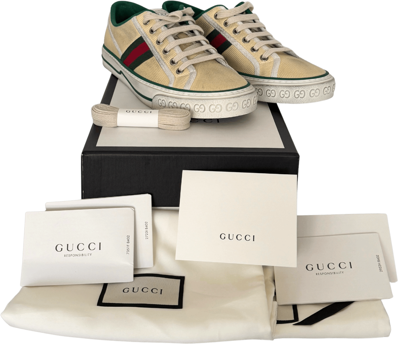 Gucci Gucci Tennis 1977 Low-Top-Sneaker Größe 40 Beige Fullset / neuwertig Beige