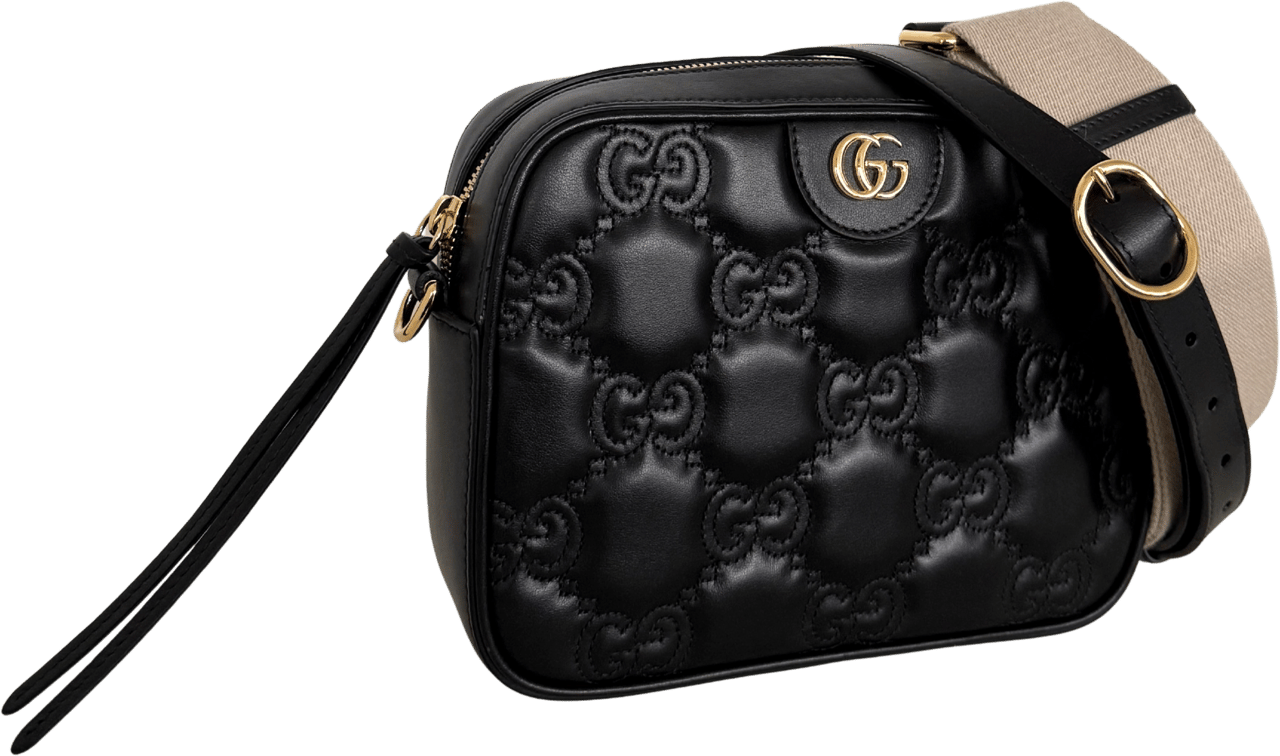 Gucci Gucci GG Matelassé Umhängetasche Schwarz / sehr gut Zwart