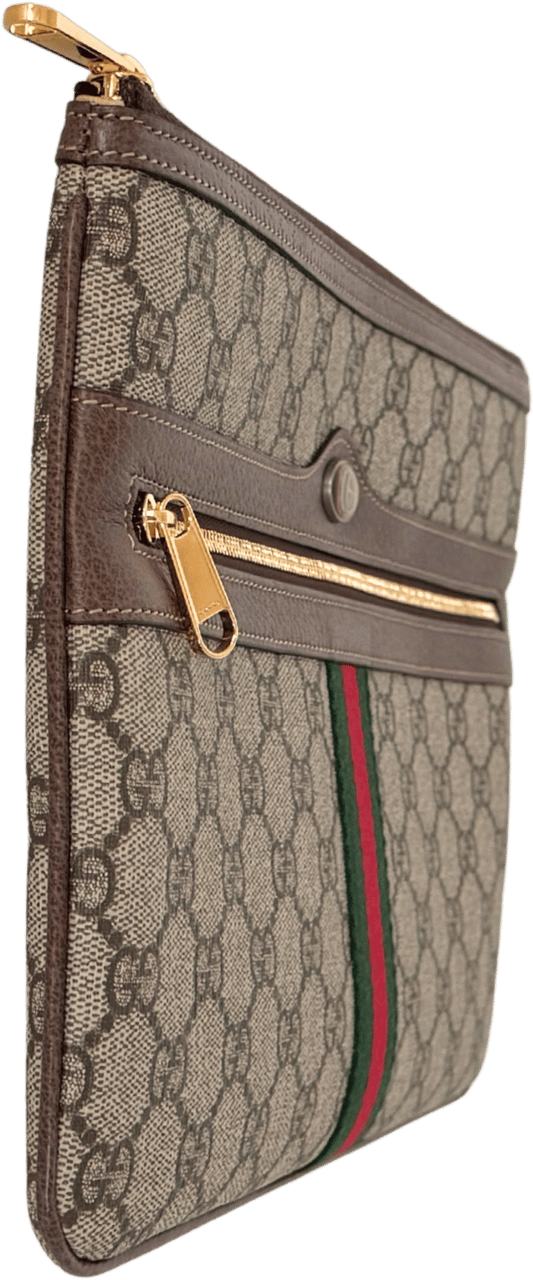Gucci Gucci Ophidia Pouch aus GG Supreme-Canvas Braun / neuwertig Bruin