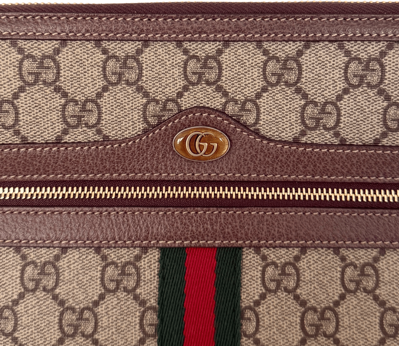 Gucci Gucci Ophidia Pouch aus GG Supreme-Canvas Braun / neuwertig Bruin