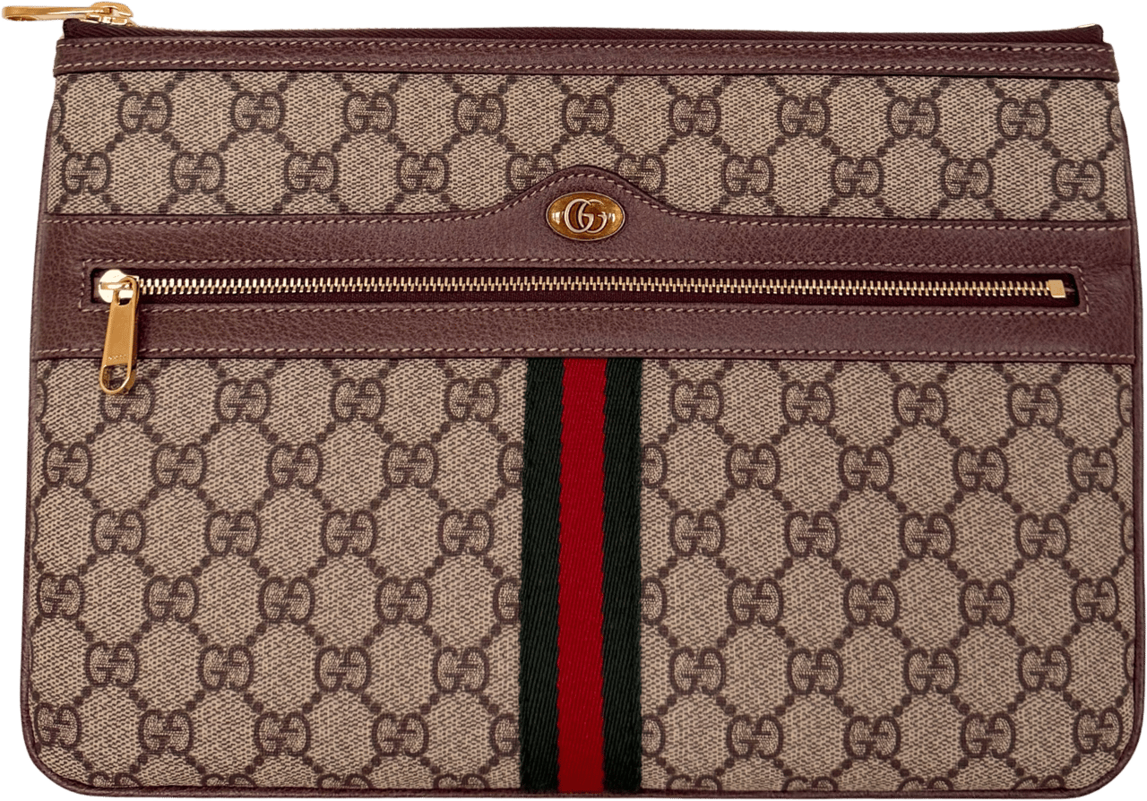 Gucci Gucci Ophidia Pouch aus GG Supreme-Canvas Braun / neuwertig Bruin
