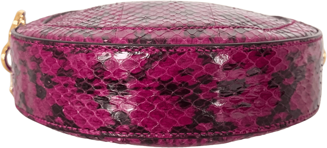 Gucci Gucci Ophidia Mini Round Wasserschlangenleder Anemone / sehr gut Roze